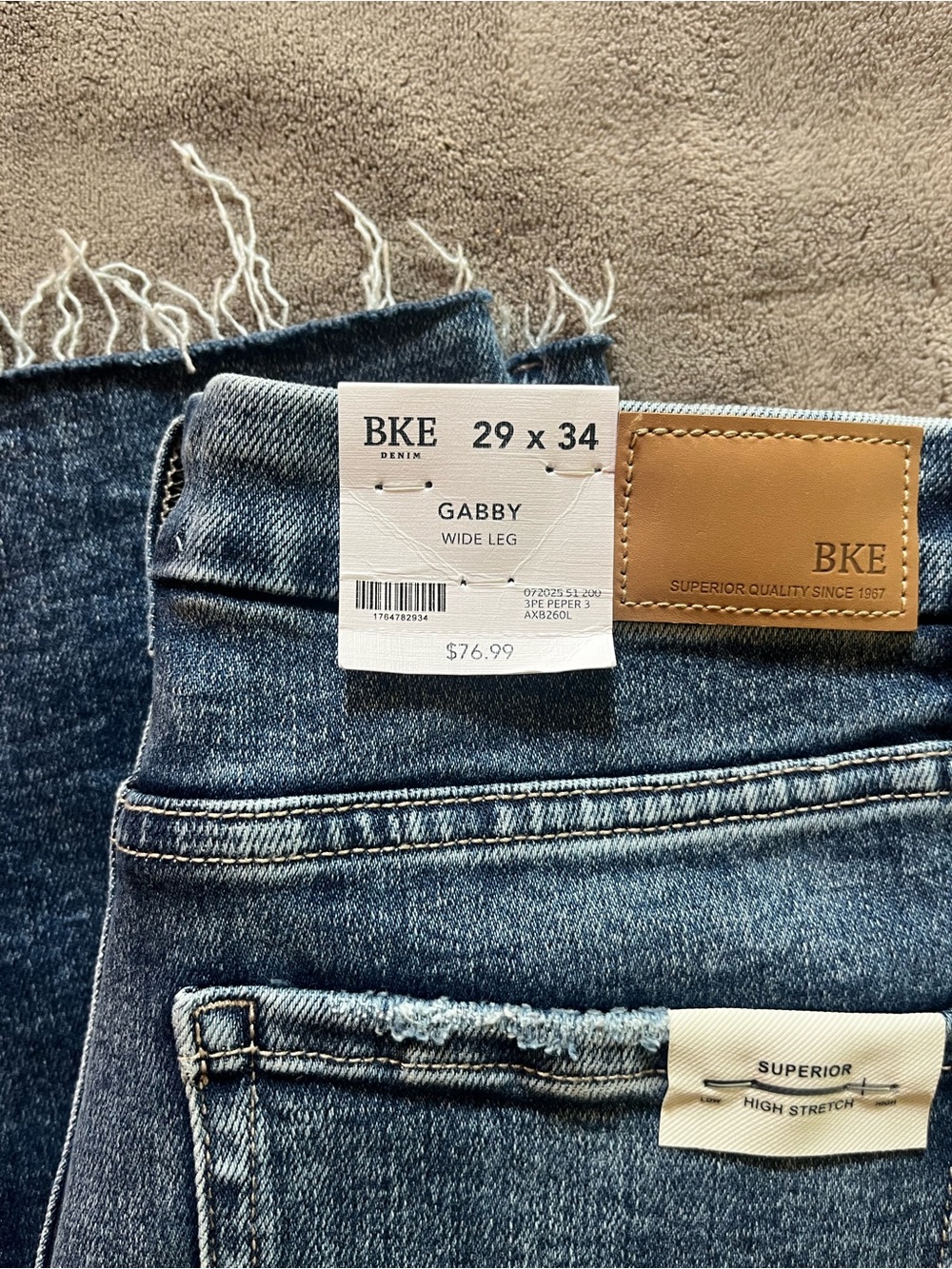 BKE Gabby Wide Leg Jeans in Dark Blue Denim
